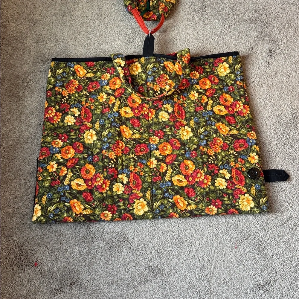 Hand Made By Janet Floral Large Tote & Mini Quilted Bag Set